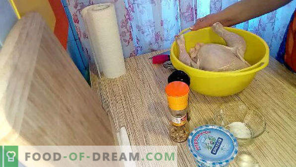 14 sätt att baka hela kycklingen i ugnen med en krispig gyllene skorpe, ett urval av de bästa recepten