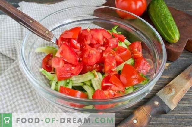 Sallad med avokado, tomater och gurkor