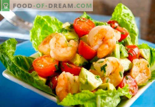Salotos su avokadais ir krevetėmis - įrodyta receptai. Kaip gaminti salotas su avokadais ir krevetėmis.