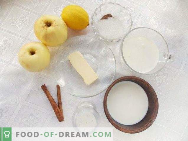 Äppelsoppa dessert med äppelflis