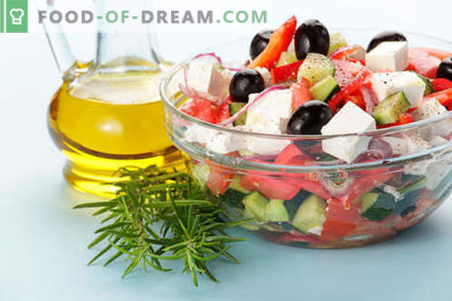 Sallader med olivolja - ett urval av de bästa recepten. Hur man ordentligt och lagligt förbereder sallader med olivolja.