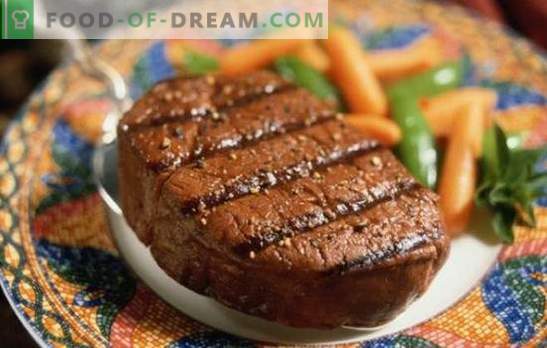 Beef steak - köttätare lycka! Recept av olika biffstek med ost, pommes frites, potatis, vitlök, sesam