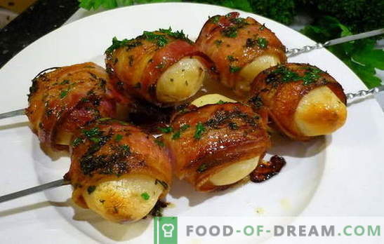 Potatis bakad med bacon - ett dragspel och inte bara. Matlagning potatis bakad med bacon - snabb och intressant recept