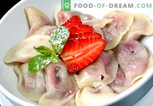 Dumplings med jordgubbar - de bästa recepten. Hur man gör rätt och välsmakande kockdumplings med jordgubbar hemma.