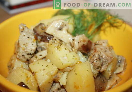 Stewed potatis med kyckling - de bästa recepten. Hur man gör rätt och välsmakande kockgrytpotatis med kyckling.