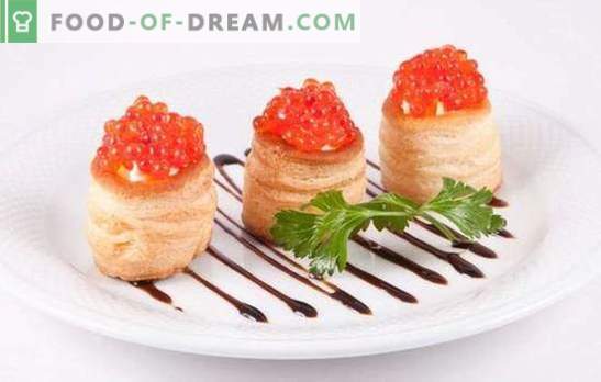 Tartlets med kaviar - ett välkommen mellanmål! Recept eleganta och läckra tårtor med kaviar och andra tillsatser