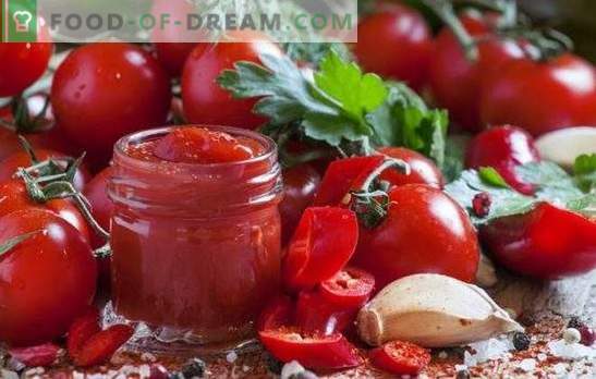 Hemlagad ketchup - det här är användbart och ganska enkelt. Intressanta hemlagade ketchup recept från tomater, paprika, krusbär, äpplen, plommon och körsbär