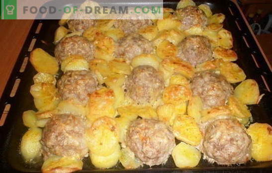 Köttbullar med potatis - en kulinarisk produkt. De bästa recepten på köttbullar med potatis: med tomat, grönsaker, ost, gräddfil