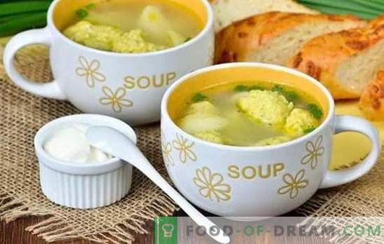 Soppa med dumplings: steg-för-steg recept för en aptitretande maträtt. Svamp, kyckling, grönsaksoppa med dumplings (steg för steg, i detalj, med hemligheter)