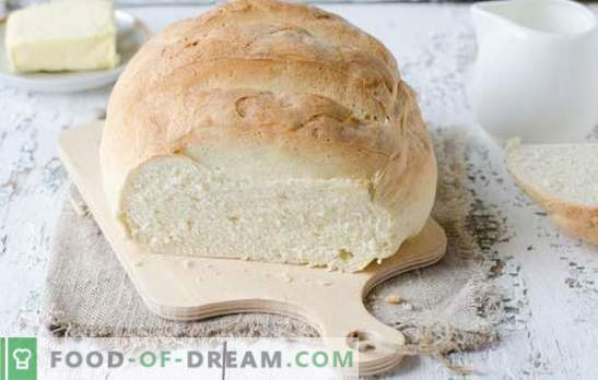 Vitt bröd i ugnen - läckra hemlagade kakor. De bästa recepten av vitt bröd i ugnen på vatten, mjölk, yoghurt