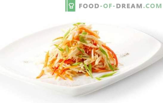 Sallad med koreanska morötter och paprika är ett färgspel! Recept på sallader med koreanska morötter och paprika: kött, svamp