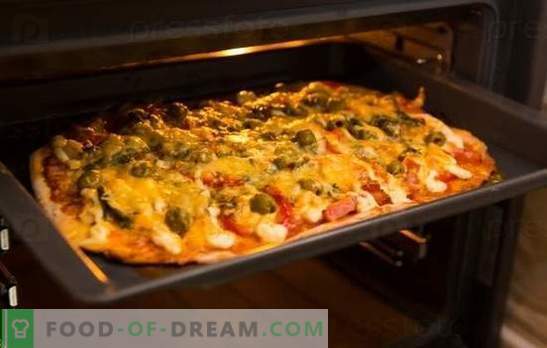 Pizzareceptet i ugnen är en favoriträtt hemma. Pizza recept i ugnen: med ost, svamp, skinka, skaldjur