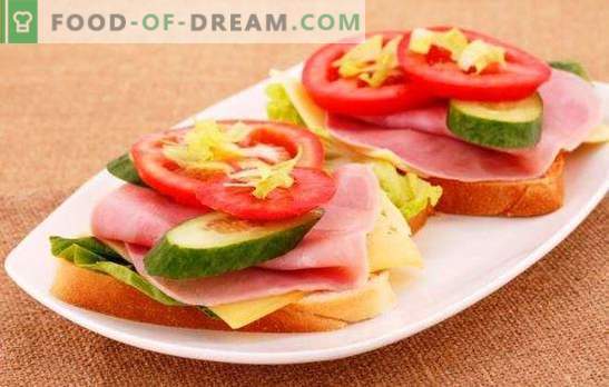 Smörgåsar med korv, ost och tomater - elementärt och elegant! Ett urval av läckra smörgåsar med korv, ost och tomater