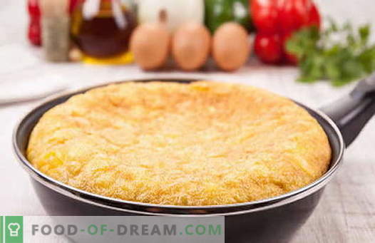 Omelett i pan-bevisade recept. Hur man ska ordentligt och gott, laga en omelett i en panna.