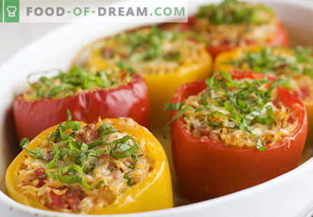 Peppar fyllda med kött är de bästa recepten. Hur man ordnar rätt och lagar fyllda paprika.