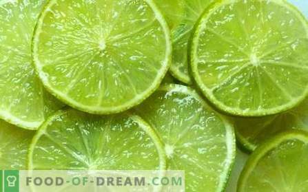 Lime - användbara egenskaper, använd i matlagning. Recept med lime.