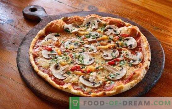 Pizza med malet kött och svamp: traditionella och ursprungliga recept. Hemlagad pizza med malet kött och svampar - de bästa alternativen