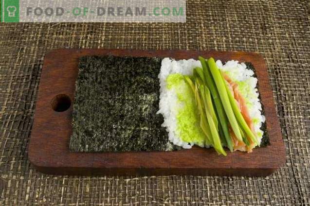 Temaki sushi med avokado och öring