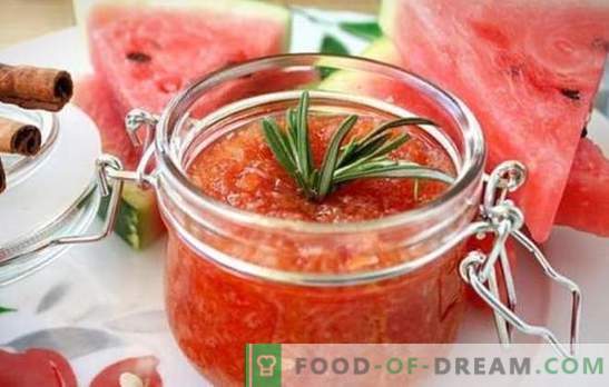 Vattenmelons sylt för vintern - är tillägnad all den söta tand! Vi skördar välsmakande och doftande sylt från massan av vattenmelon och korst
