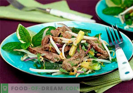 Beef heart salad - de bästa recepten. Hur till ordentligt och gott köttbiff hjärta sallader.