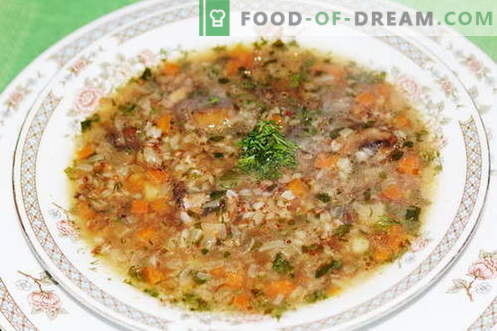 Bovete soppa - de bästa recepten. Hur man lagar bukvete soppa och välsmakande.