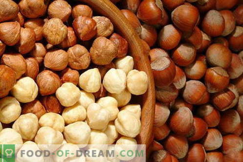 Hasselnötter - användbara egenskaper och användning vid matlagning. Recept med hasselnötter.