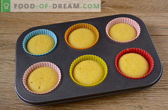 Cornmeal muffins: elegant solig dessert! Steg för steg författarens recept för snabb majsmuffins (med foto)