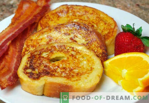 Ägg toast - de bästa recepten. Hur till rätt och välsmakande kockkrutonger med ägg.
