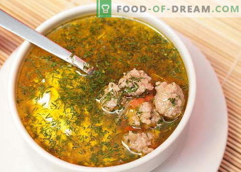 Meatball Soup - de bästa recepten. Hur man ordentligt och lagar soppa med köttbullar.