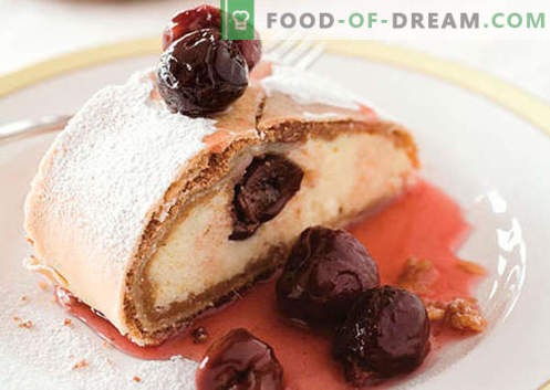 Cherry strudel - de bästa recepten. Hur till ordentligt och välsmakande kockstrudel med körsbär.