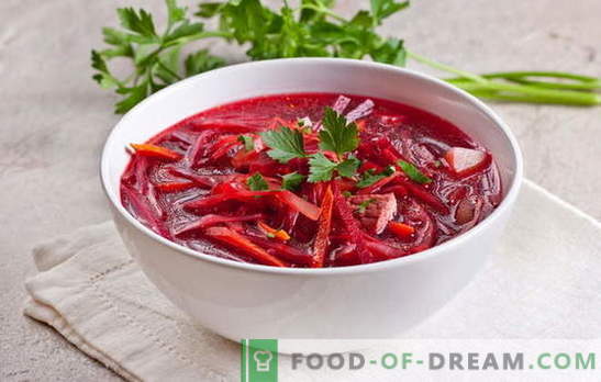 Borsch utan kött - för fastande, kost och vegetarism! De bästa recepten för köttfri borscht med bönor, svamp, linser, surkål
