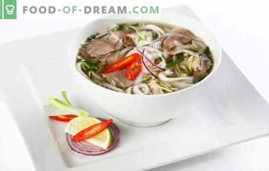 Fo-soppa är en vietnamesisk nationalrätt. Fo-sopprecept med kyckling, nötkött, fisk, skaldjur, svamp, risnudlar
