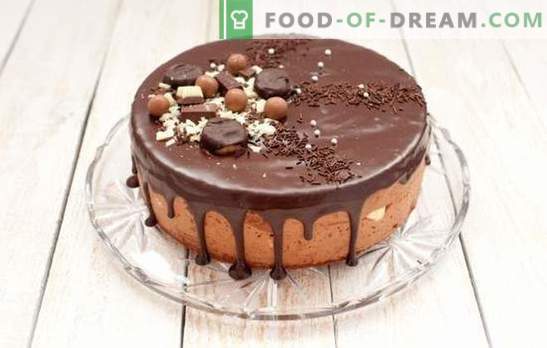 Brownie kaka - allt i choklad. Enkla Brownie kaka recept: med körsbär, honung, nötter, svampar, i en ugn och en långsam spis