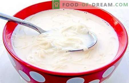 Mjölksoppa - de bästa recepten, trick och funktioner. Hur man lagar mjölksoppa med dummies, grönsaker, ost