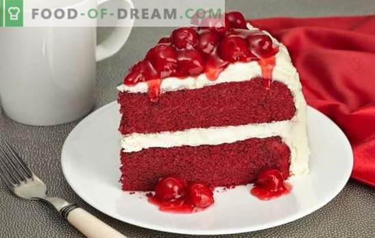 Red Velvet Cake är en ljus, god mat. De bästa recepten på den berömda tårtan 