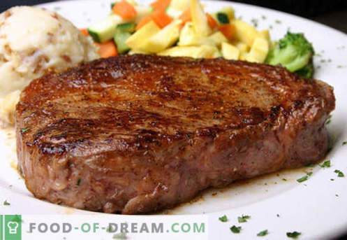 Beefsteak - de bästa recepten. Hur till rätt och välsmakande köttbiffbiff, hackad och hakad.