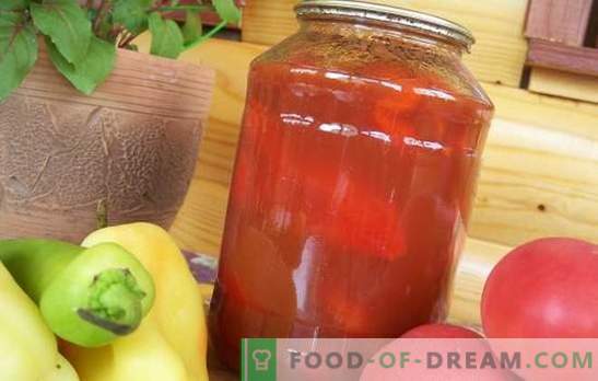 Tomat- och pepparsallad för vintern: varje hemmafru har sitt eget recept! Många sorter av tomat- och peppar sallad för vintern