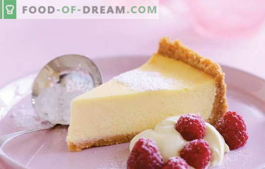 Cheesecake med Mascarpone - en krämig smaksatt ostkaka. Recept för vanilj, kockost, jordgubesostkaka med mascarpone