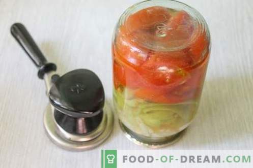 Sallad för vintern av paprika och tomater med aspirin - den perfekta metoden för konservering