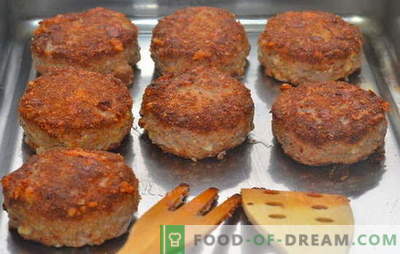 Köttfärsade kakor i ugnen - alltid framgångsrik! Recept malet köttpatties i ugnen: med fläsk, nötkött och fjäderfä