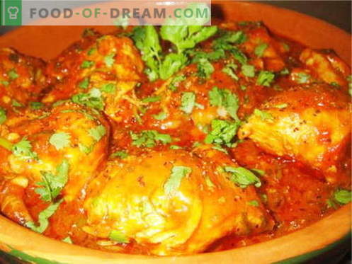 Kycklingens kycklingrecept är de bästa recepten. Hur man lagar chakhokhbili från kyckling.