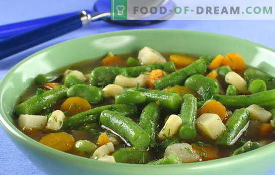 Grön bönsoppa - en upplopp av färger och fördelar i varje platta. Ursprungliga och beprövade recept för soppa från bönor av bönor