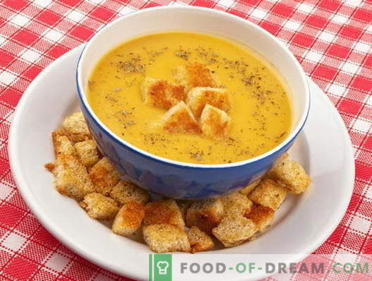 Soppa med croutoner - de bästa recepten. Hur till en välsmakande kocksoppa med croutoner.