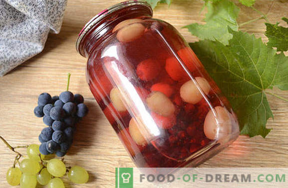 Компотирај од грозје: како правилно да се готви? Чекор-по-чекор фото-рецепт за едноставен компот од грозје