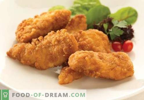 Stekt kyckling - de bästa recepten. Hur till rätt och välsmakande kock kyckling i smeten.
