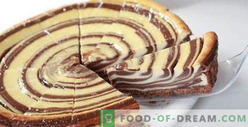 Zebra kaka - de bästa recepten. Hur till rätt och välsmakande kockzebra kaka.