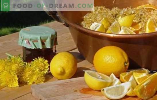 Maskrosjuice med citron - en användbar sötma! Varianter av maskros sylt med citron, mandarin, mint, äpple, granatäpple