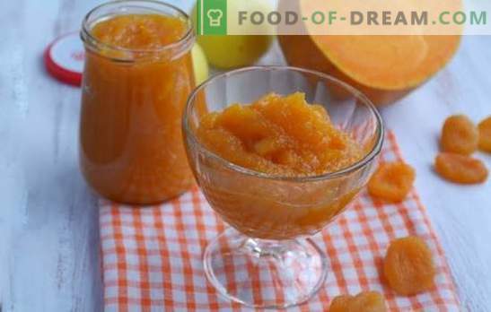 Pumpa sylt med torkade aprikoser är en orange saga! Recept för olika pumpa sylt med torkade aprikoser och citroner, apelsiner, nötter