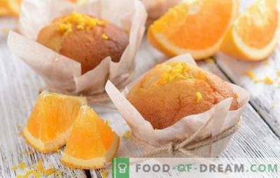 Orange muffins - uppmana! Recept av doftande, öm, söt och luftig apelsinmuffins