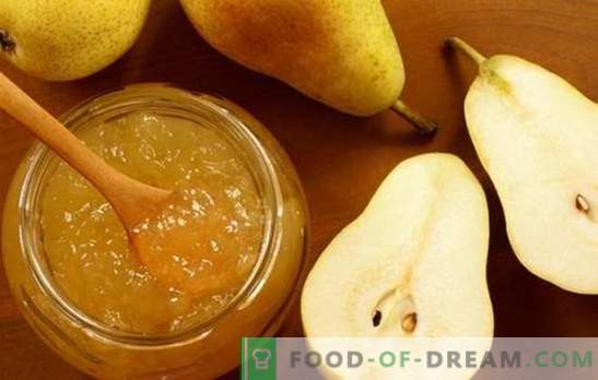 Nya och traditionella recept för pärongelé. Läcker pärongelly med gelatin för vintern, utan socker, ursprungliga desserter med en ovanlig smak